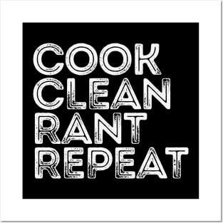 Vintage Cook Clean Rant Repeat Posters and Art